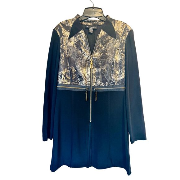 Frank Lyman 8 Design Black, Olive, Gold Zip-Up Long Sleeve Jacket - Picture 1 of 14